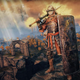 An Elden Ring samurai character holding a shield looks out into the distance.